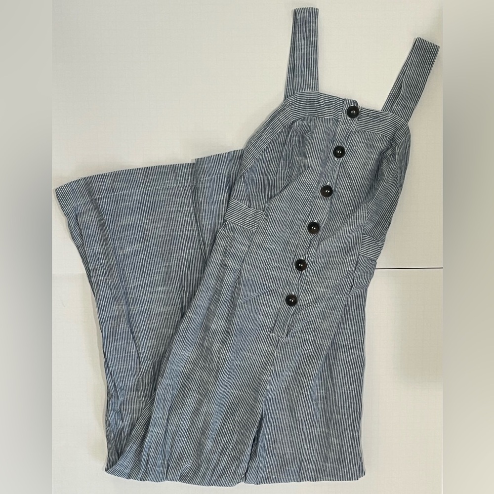 Pinstripe Button-Up Romper